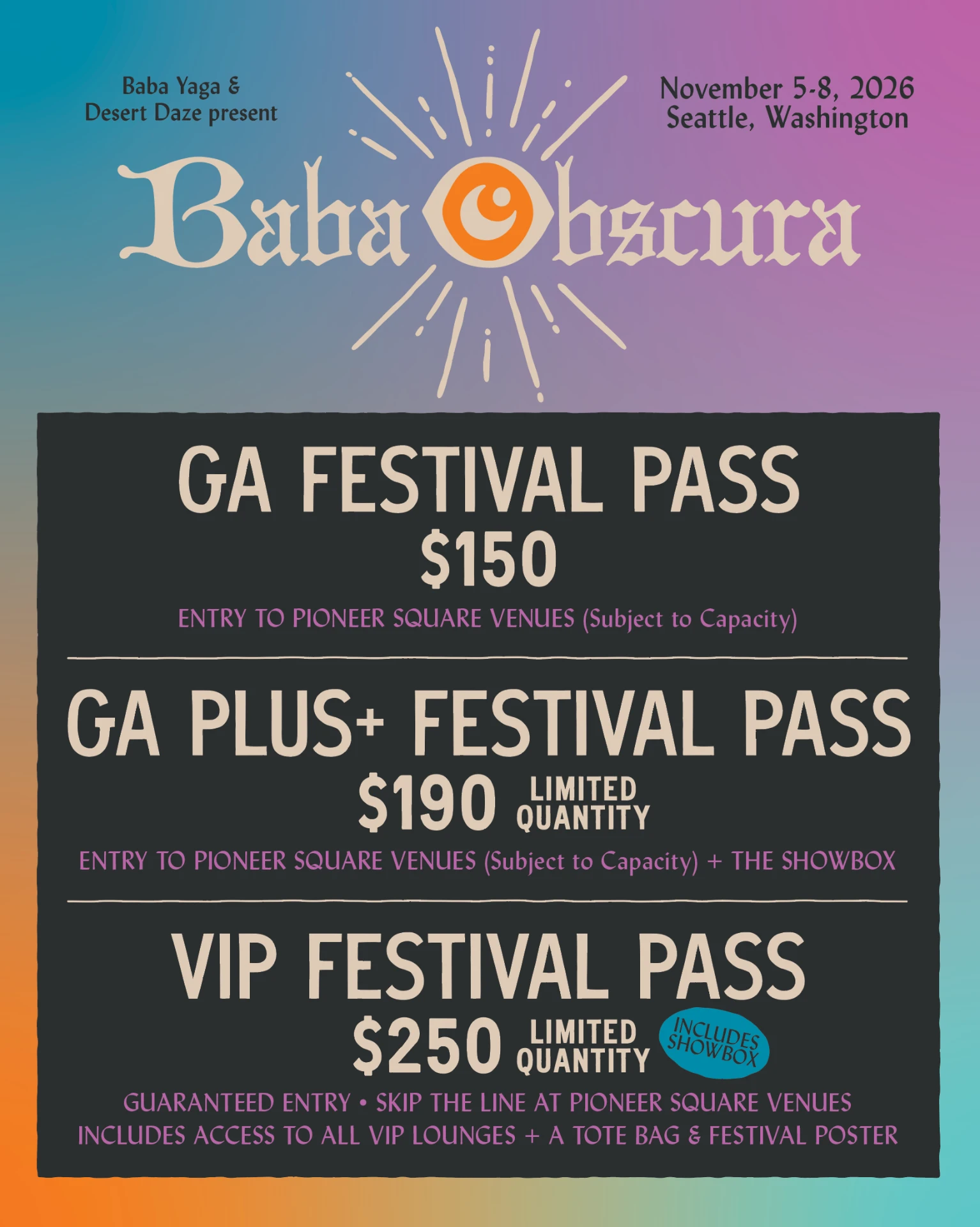 Baba Obscura 2026 — $150-250